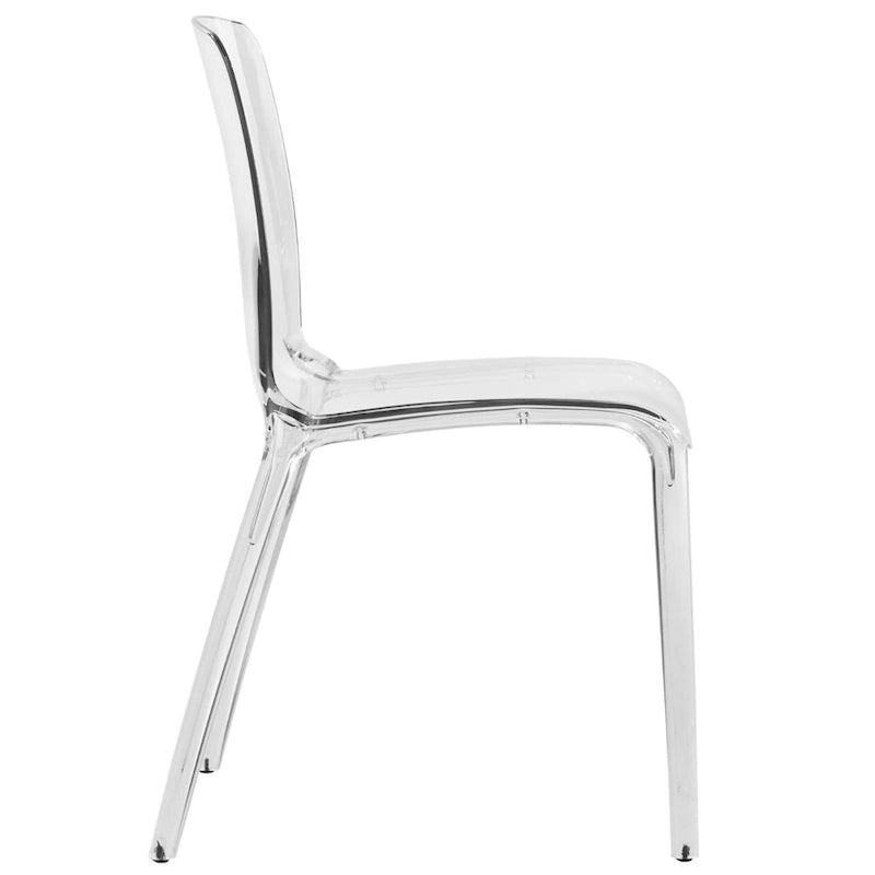 Stackable Acrylic Minimalist Plastic Dining Chair Modern Full Back Transparent Accent Side Chair for Dining Room & Kitchen