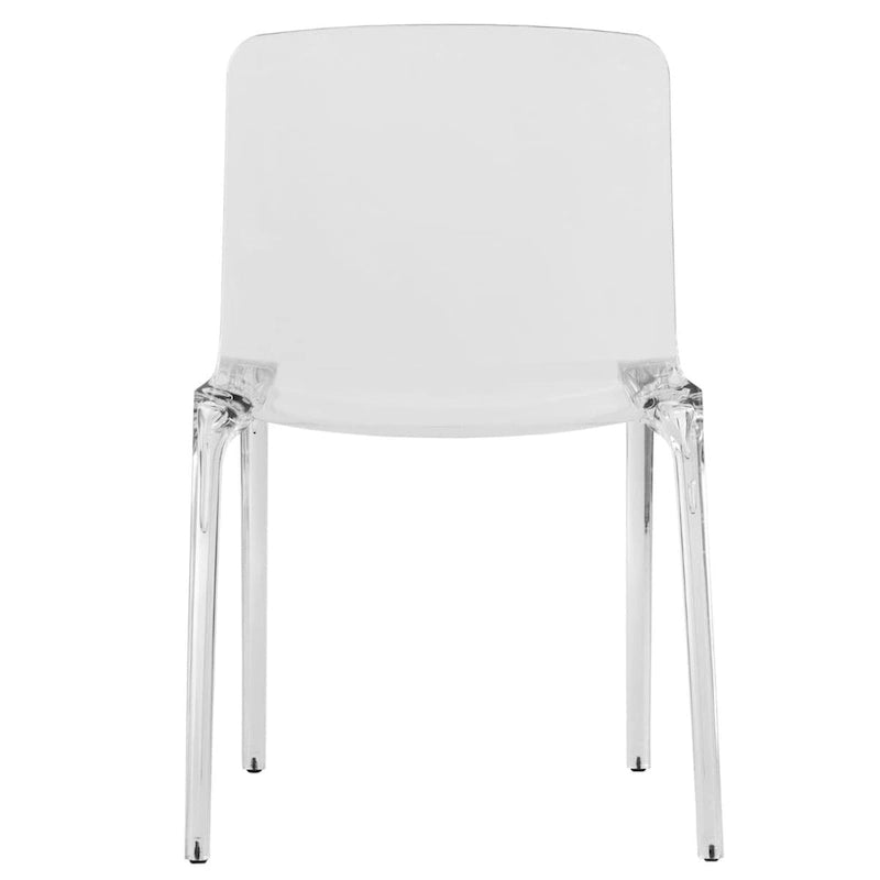 Stackable Acrylic Minimalist Plastic Dining Chair Modern Full Back Transparent Accent Side Chair for Dining Room & Kitchen
