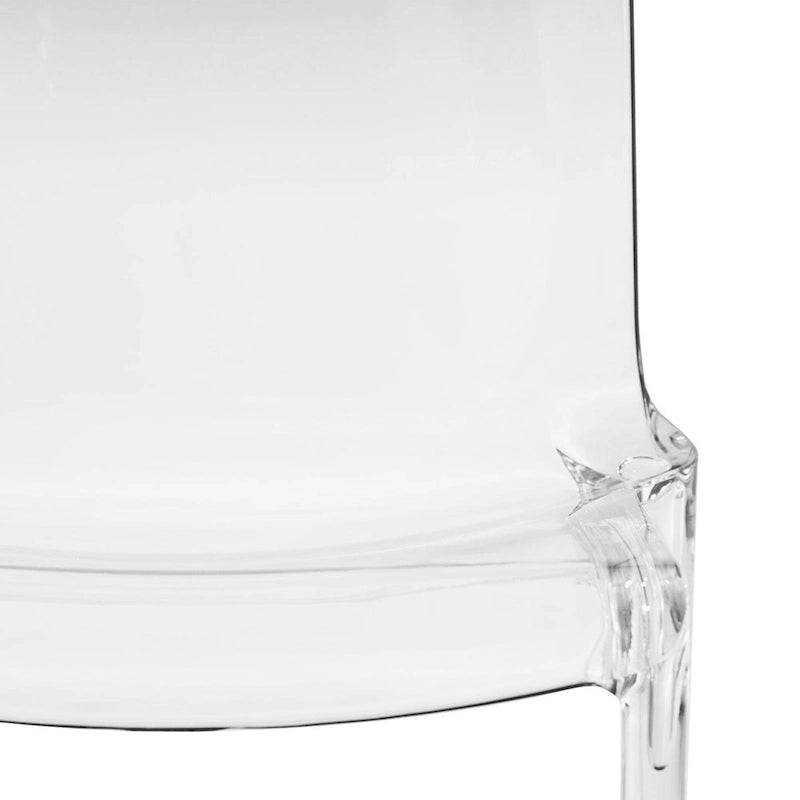 Stackable Acrylic Minimalist Plastic Dining Chair Modern Full Back Transparent Accent Side Chair for Dining Room & Kitchen