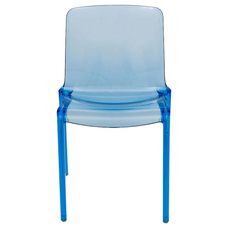 Stackable Acrylic Minimalist Plastic Dining Chair Modern Full Back Transparent Accent Side Chair for Dining Room & Kitchen