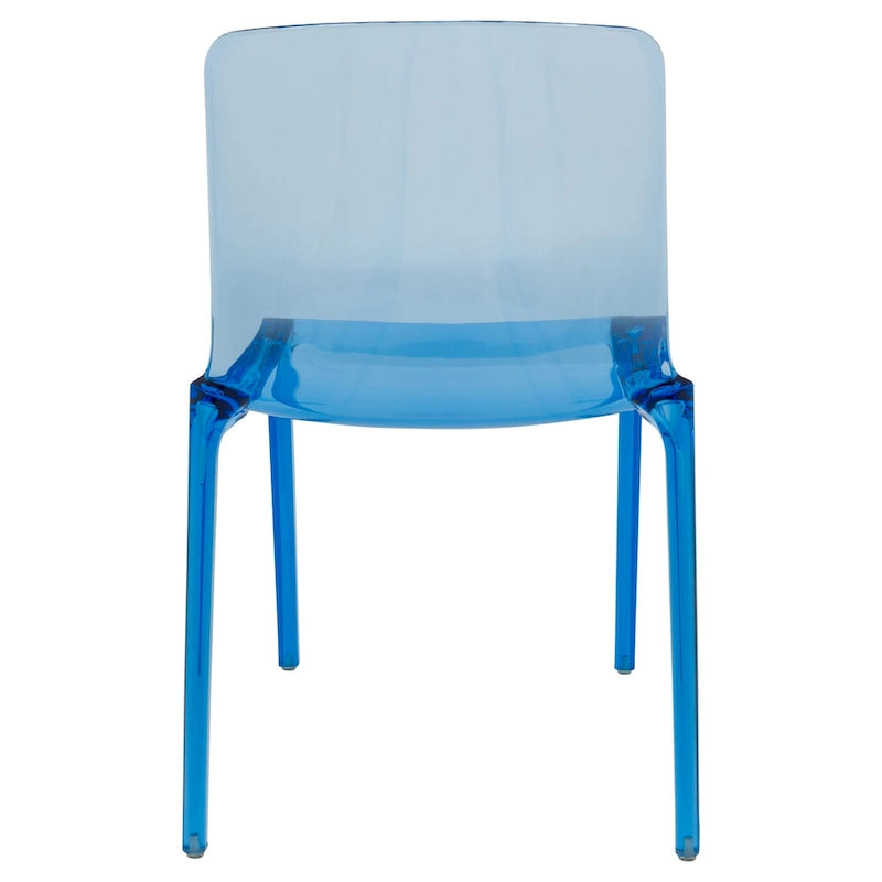 Stackable Acrylic Minimalist Plastic Dining Chair Modern Full Back Transparent Accent Side Chair for Dining Room & Kitchen