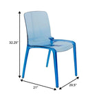 Stackable Acrylic Minimalist Plastic Dining Chair Modern Full Back Transparent Accent Side Chair for Dining Room & Kitchen
