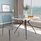 Stackable Acrylic Minimalist Plastic Dining Chair Modern Full Back Transparent Accent Side Chair for Dining Room & Kitchen