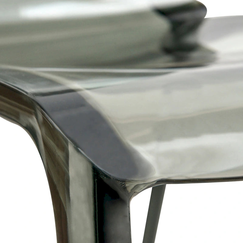 Stackable Acrylic Minimalist Plastic Dining Chair Modern Full Back Transparent Accent Side Chair for Dining Room & Kitchen