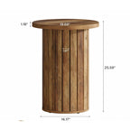 Round End Table with Pedestal Base, Small Couch Side Table