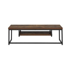 Weathered Oak 47" TV Stand with Black Metal Legs