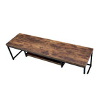 Weathered Oak 47" TV Stand with Black Metal Legs