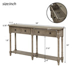 Console Sofa Table with Two Storage Drawers And Bottom Shelf