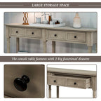 Console Sofa Table with Two Storage Drawers And Bottom Shelf