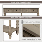 Console Sofa Table with Two Storage Drawers And Bottom Shelf