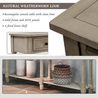 Console Sofa Table with Two Storage Drawers And Bottom Shelf