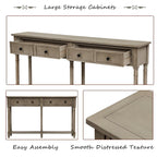 Console Sofa Table with Two Storage Drawers And Bottom Shelf