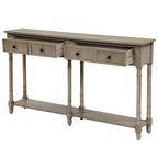 Console Sofa Table with Two Storage Drawers And Bottom Shelf