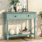 Console Sofa Table with Two Storage Drawers And Bottom Shelf