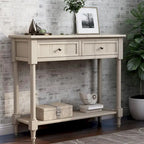 Console Sofa Table with Two Storage Drawers And Bottom Shelf