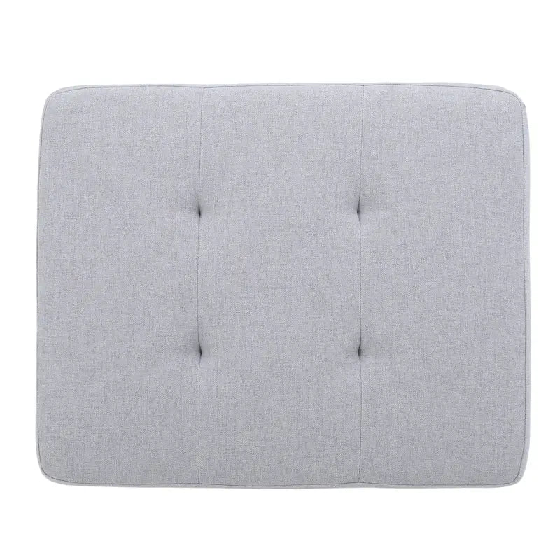Tufted Fabric Storage Ottoman with Birch Legs