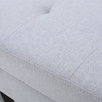 Tufted Fabric Storage Ottoman with Birch Legs