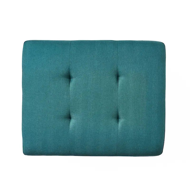 Tufted Fabric Storage Ottoman with Birch Legs