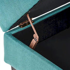Tufted Fabric Storage Ottoman with Birch Legs