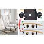 Rocking Chair Upholstered Glider Rocker Rocking Accent Chair Padded Seat with High Backrest Armchair