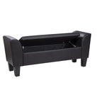 Gray Upholstered Storage Bench with Lift-Top