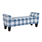 Gray Upholstered Storage Bench with Lift-Top