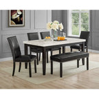Black Faux Leather Dining Chair with Nailhead Trim