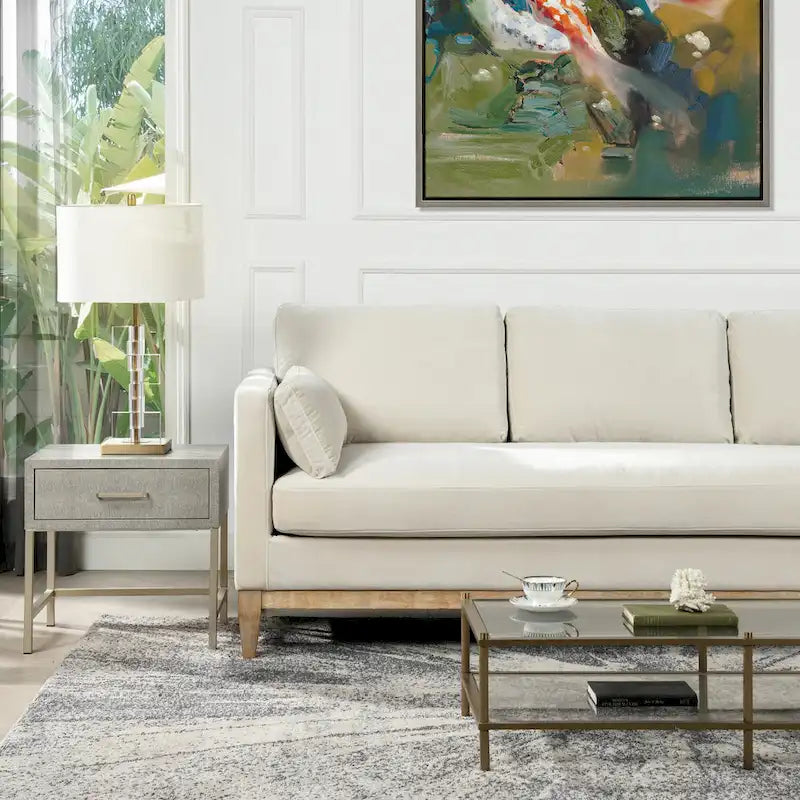 84" Velvet Track Arm Sofa