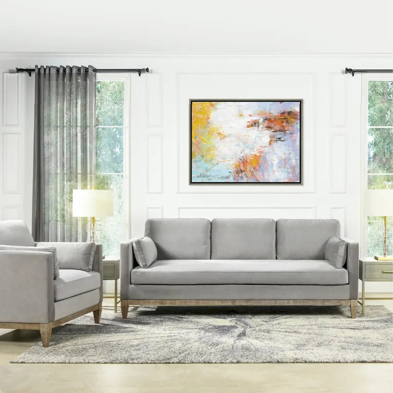 84" Velvet Track Arm Sofa