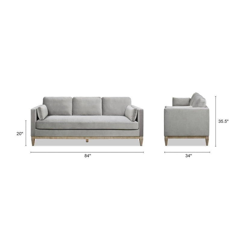 84" Velvet Track Arm Sofa