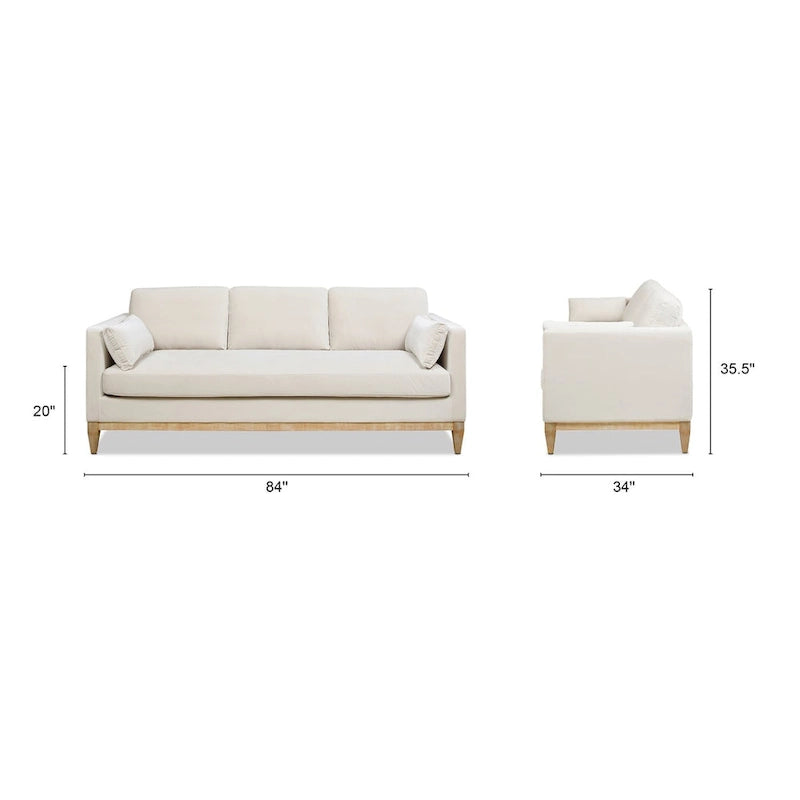 84" Velvet Track Arm Sofa
