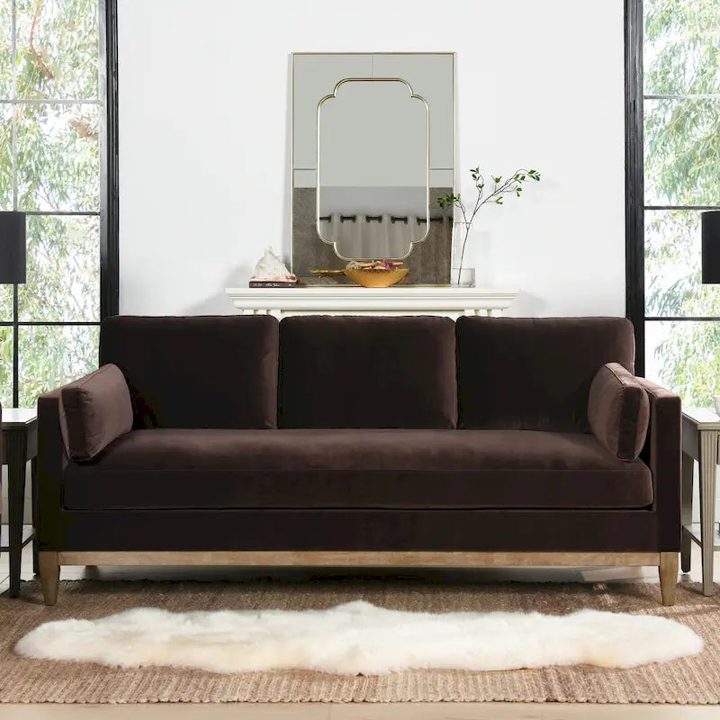 84" Velvet Track Arm Sofa