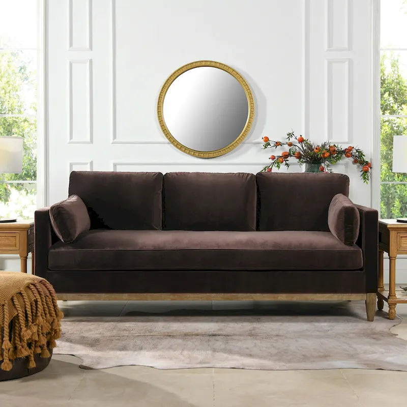 84" Velvet Track Arm Sofa