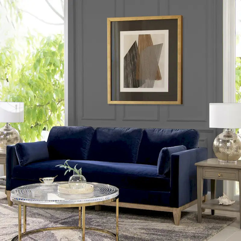 84" Velvet Track Arm Sofa
