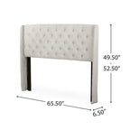 Queen Wingback Headboard - Button Tufted Diamond Stitch
