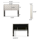 Queen Wingback Headboard - Button Tufted Diamond Stitch