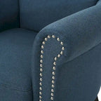 Modern roll-up club chair, adorned with rivet details