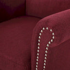 Modern roll-up club chair, adorned with rivet details