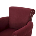 Modern roll-up club chair, adorned with rivet details