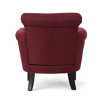 Modern roll-up club chair, adorned with rivet details