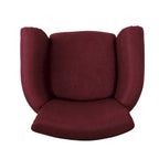 Modern roll-up club chair, adorned with rivet details