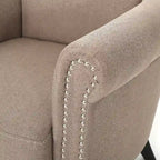 Modern roll-up club chair, adorned with rivet details