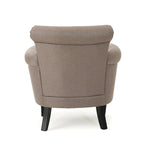 Modern roll-up club chair, adorned with rivet details