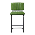 Brown Faux Leather Counter Stool with Chrome Frame