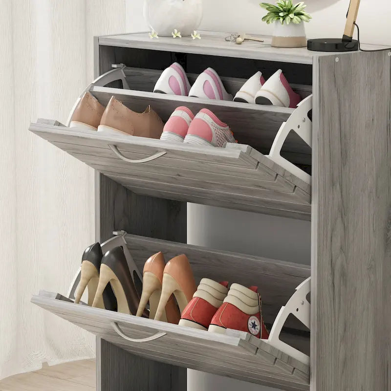 Shoe Cabinet with Flip Drawer for Entryway Rack Storage Organizer