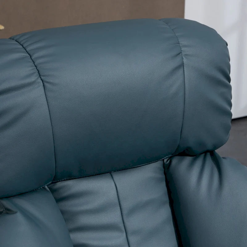 Gray Massage Recliner Chair with Footstool, 360° Swivel, Single Seat