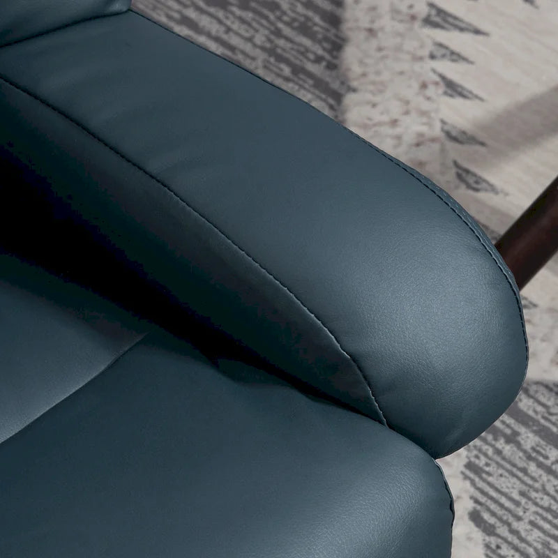 Gray Massage Recliner Chair with Footstool, 360° Swivel, Single Seat