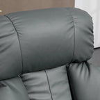 Gray Massage Recliner Chair with Footstool, 360° Swivel, Single Seat