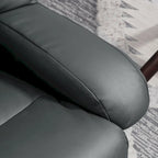 Gray Massage Recliner Chair with Footstool, 360° Swivel, Single Seat