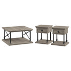 Black Square Coffee Table with 2 End Tables
